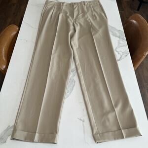 NWT! PGA TOUR Men's Golf Pants Cuffed Tan Performance Stretch UPF Size 38x34
